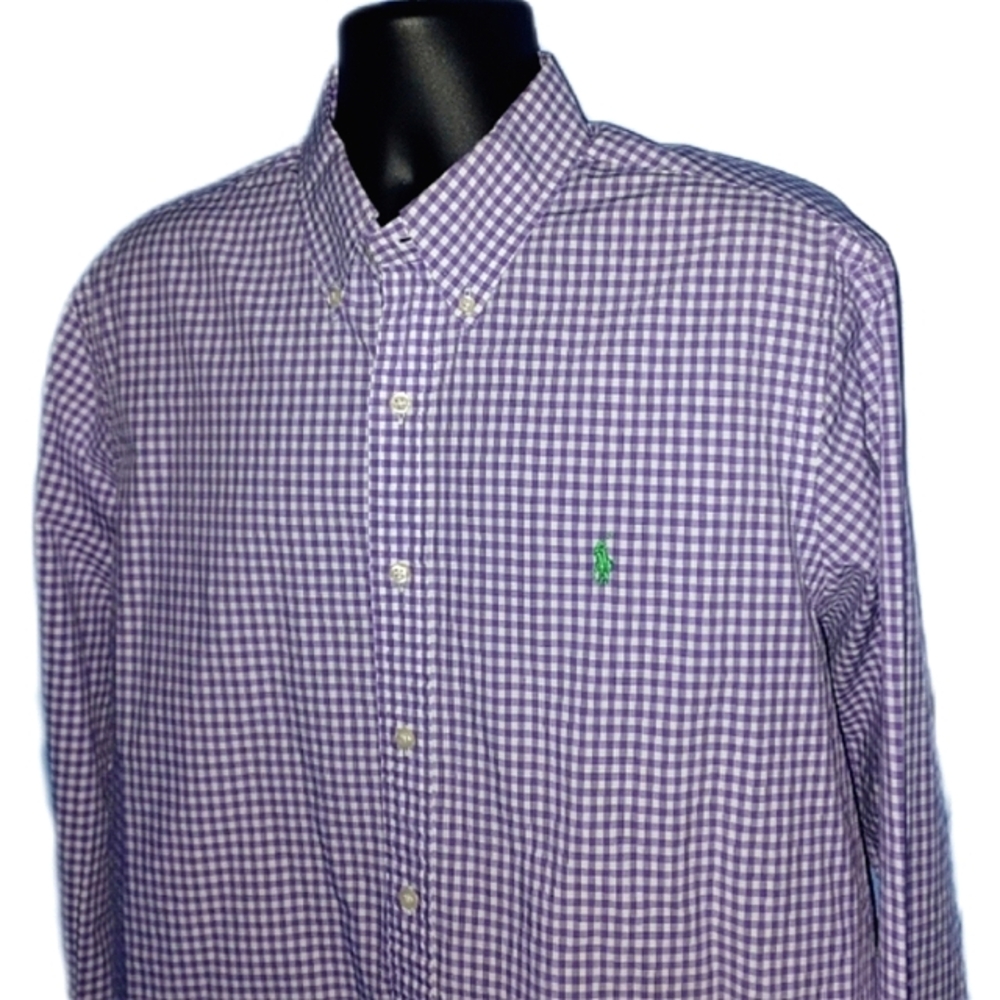 Ralph Lauren Purple Plaid Shirt - Picture 3 of 5